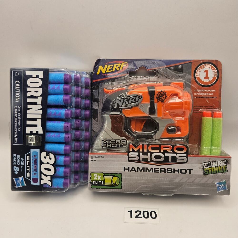 COMBO NERF MICRO SHOTS HAMMERSHOT SERIES 1 ZOMBIE STRIKE FORTNITE HASBRO